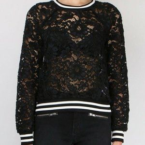 Veronica beard Black Lace Sweatshirt